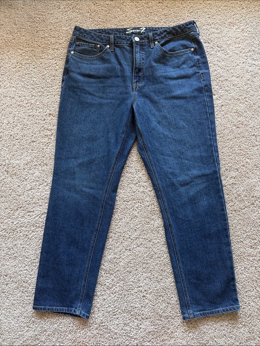 Seven7 Women’s Size 14 Slim Straight Jeans Dark Wash Stretch Denim